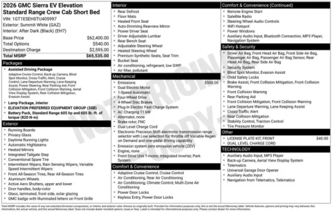 Photos of 2026 GMC Sierra EV Elevation for sale in Atlantic, IA at Gregg Young Automotive of Atlantic