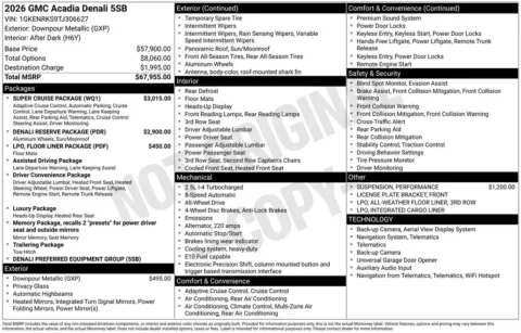 Photos of 2026 GMC Acadia Denali for sale in Atlantic, IA at Gregg Young Chevrolet GMC Atlantic