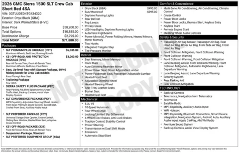 Photos of 2026 GMC Sierra 1500 SLT for sale in Atlantic, IA at Gregg Young Chevrolet GMC Atlantic