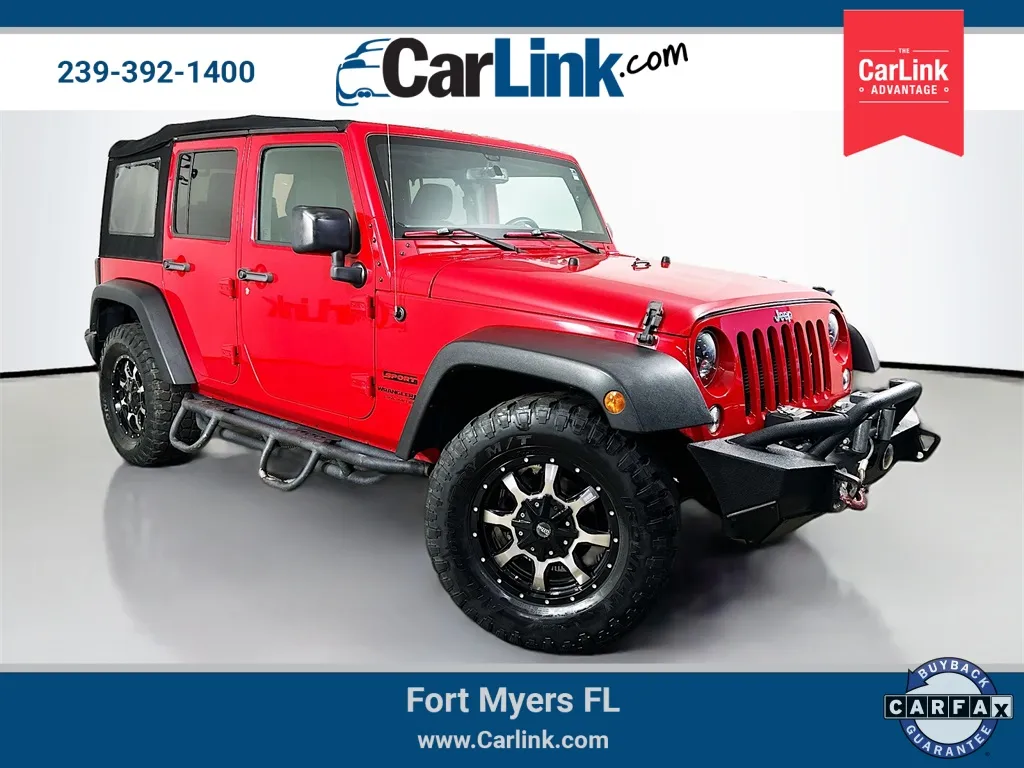 Red 2018 Jeep Wrangler JK Unlimited Sport for sale in Fort Myers, FL