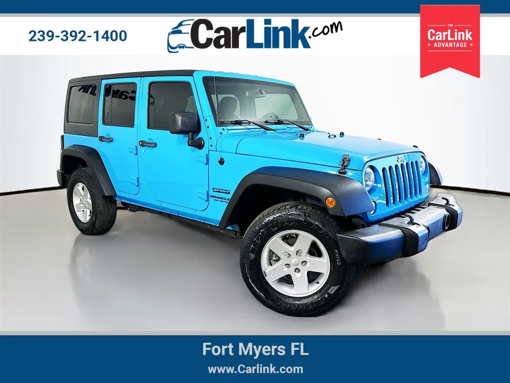 Blue 2017 Jeep Wrangler Unlimited Sport for sale in Fort Myers, FL