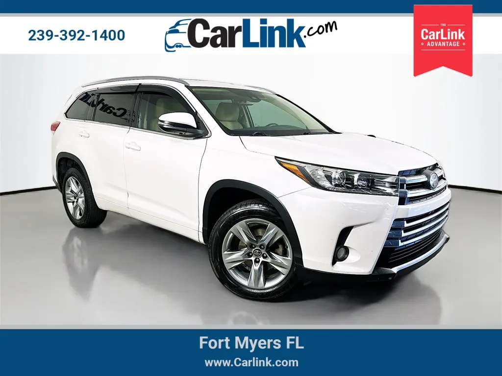 White 2017 Toyota Highlander Limited for sale in Fort Myers, FL