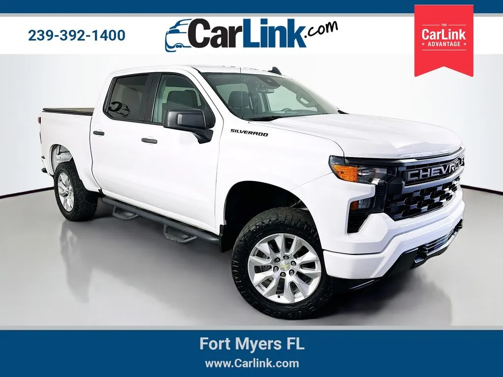 White 2022 Chevrolet Silverado 1500 Custom for sale in Fort Myers, FL