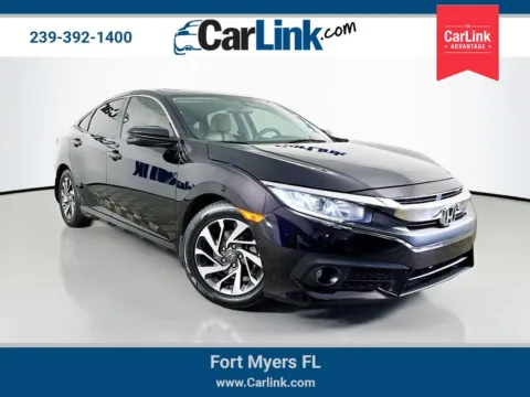 Black 2017 Honda Civic EX for sale in Fort Myers, FL
