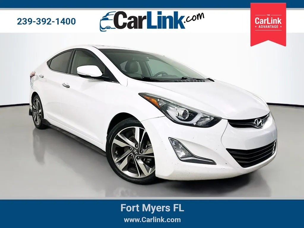 White 2015 Hyundai Elantra Limited for sale in Fort Myers, FL