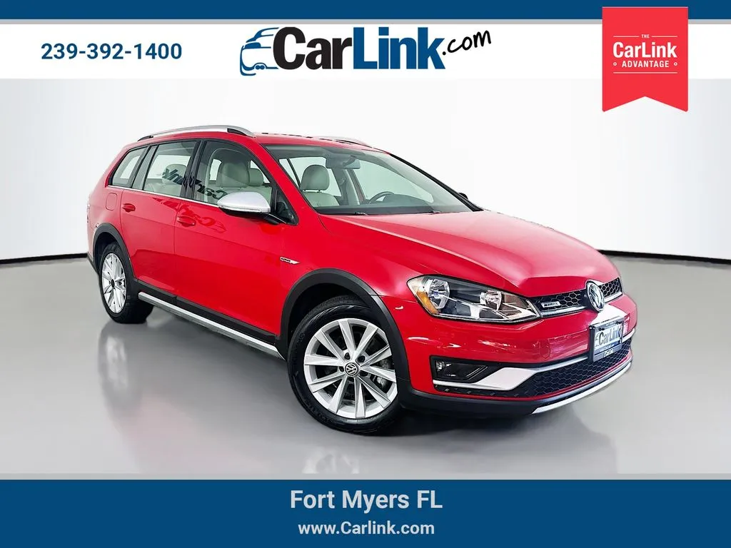 Red 2017 Volkswagen Golf Alltrack TSI S for sale in Fort Myers, FL