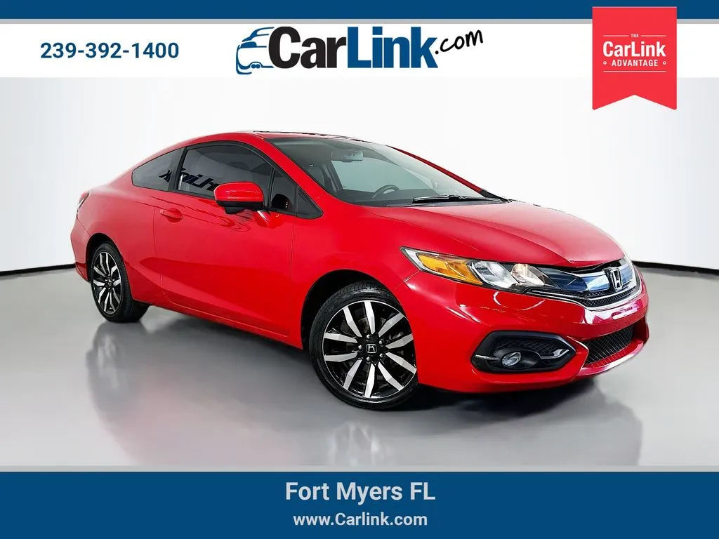 Red 2015 Honda Civic EX-L for sale in Fort Myers, FL