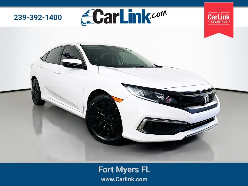 White 2021 Honda Civic LX for sale in Fort Myers, FL