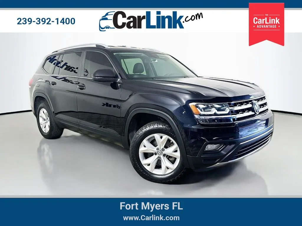 Black 2018 Volkswagen Atlas 3.6L V6 SE for sale in Fort Myers, FL