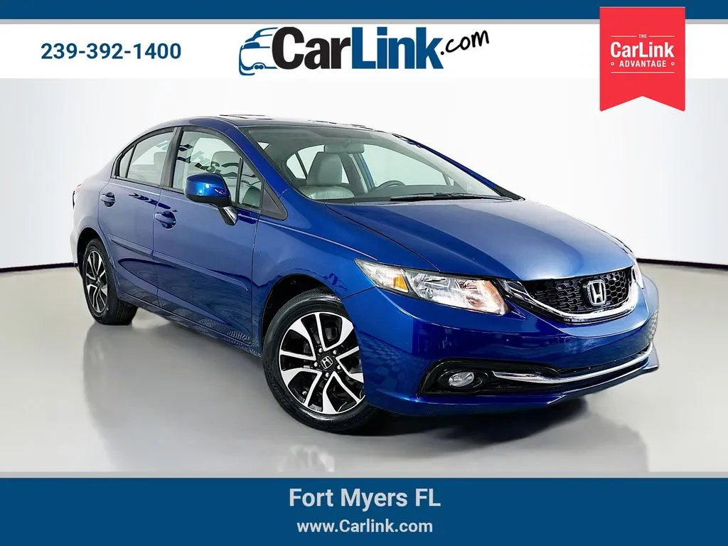 Blue 2013 Honda Civic EX-L for sale in Fort Myers, FL
