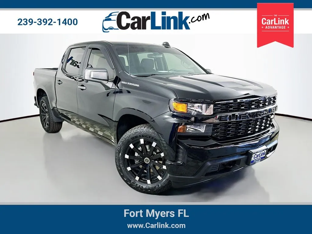 Black 2021 Chevrolet Silverado 1500 Custom for sale in Fort Myers, FL