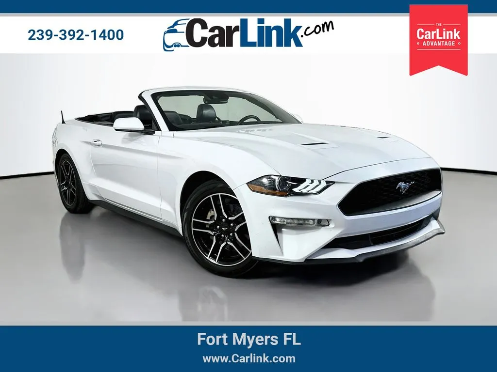 White 2021 Ford Mustang EcoBoost Premium for sale in Fort Myers, FL