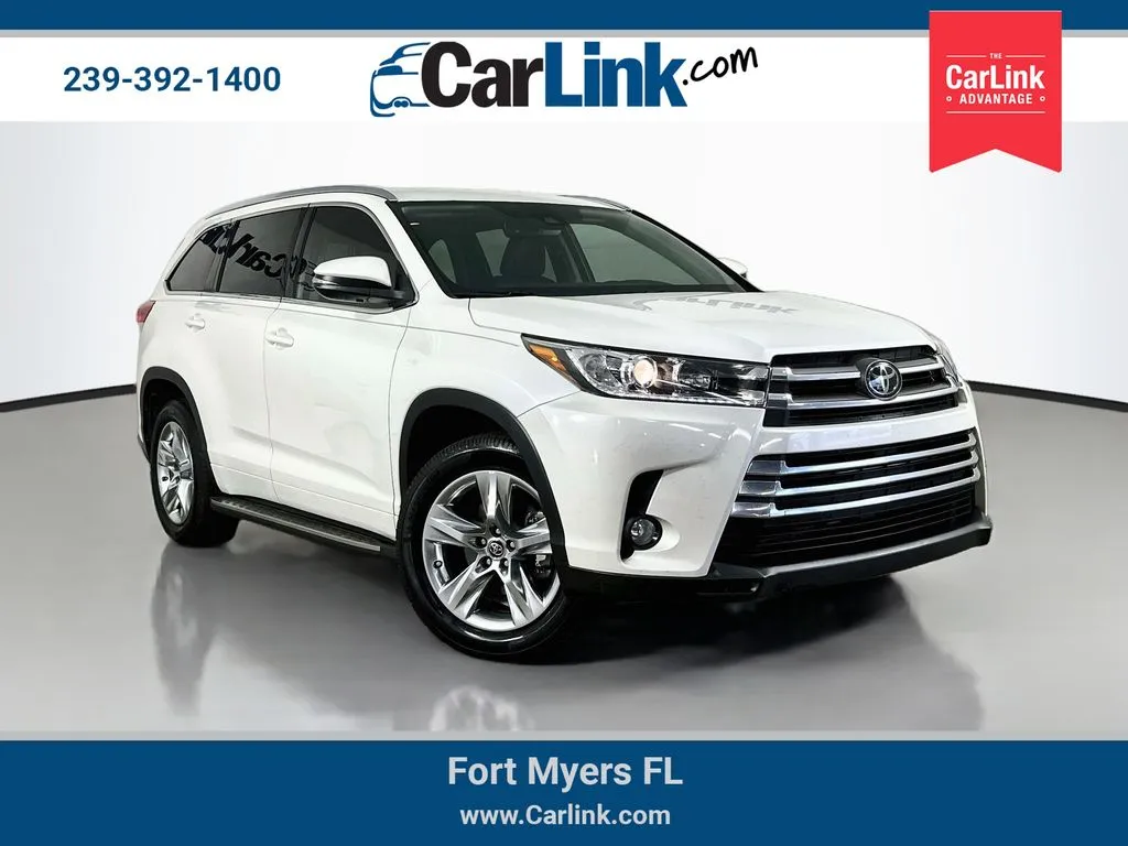 White 2018 Toyota Highlander Limited for sale in Fort Myers, FL
