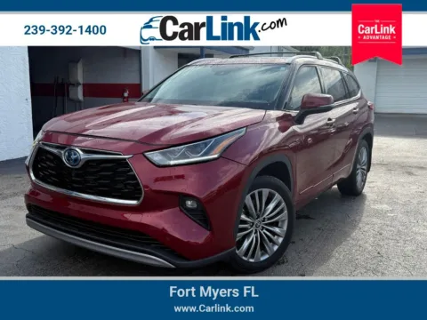 White 2022 Toyota Highlander Hybrid Platinum for sale in Fort Myers, FL