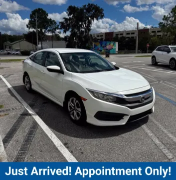 White 2016 Honda Civic LX for sale in Fort Myers, FL