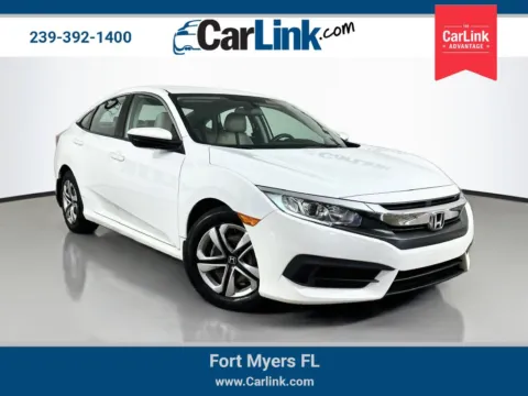 White 2016 Honda Civic LX for sale in Fort Myers, FL