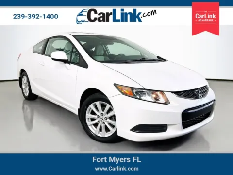 White 2012 Honda Civic EX for sale in Fort Myers, FL