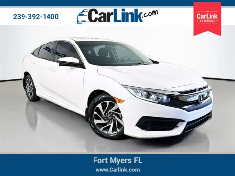 White 2017 Honda Civic EX for sale in Fort Myers, FL
