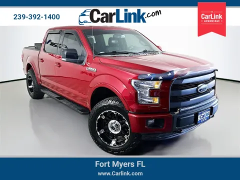 Red 2015 Ford F-150 Lariat for sale in Fort Myers, FL