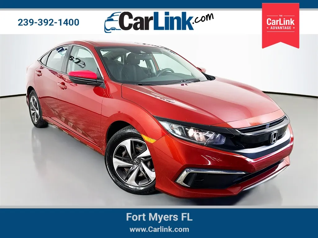 Orange 2020 Honda Civic LX for sale in Fort Myers, FL