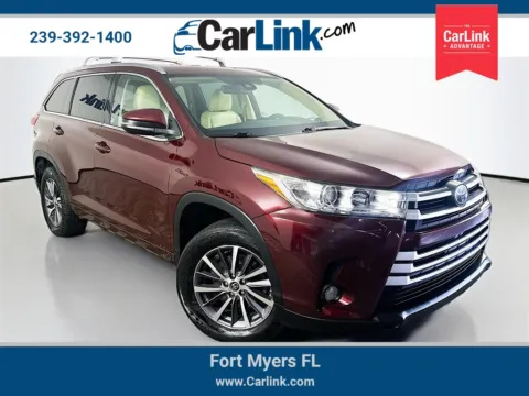 Red 2018 Toyota Highlander XLE for sale in Fort Myers, FL