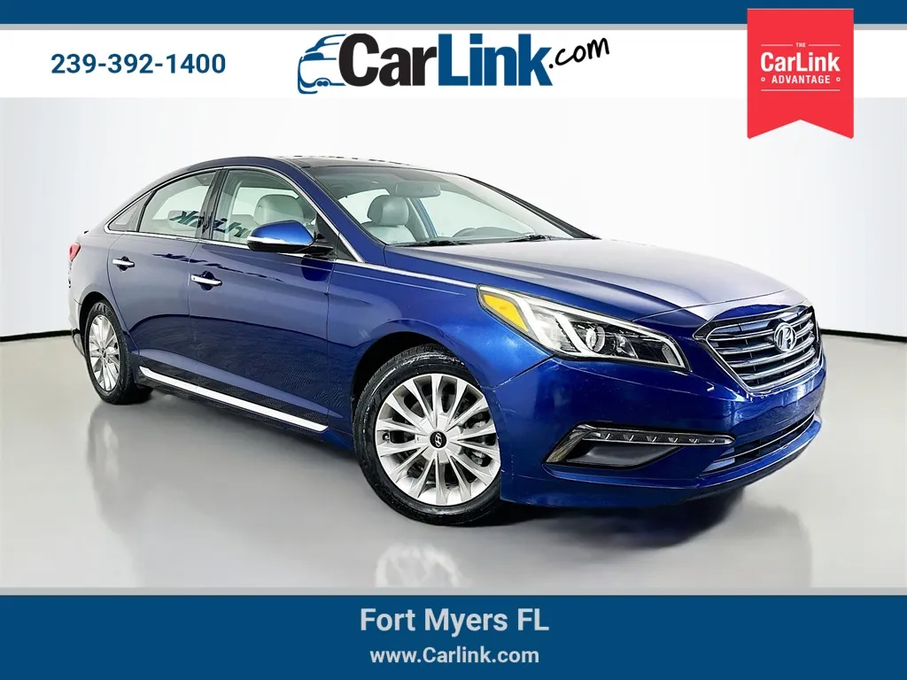 Blue 2015 Hyundai Sonata Limited for sale in Fort Myers, FL