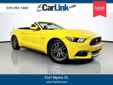 Yellow 2017 Ford Mustang GT Premium for sale in Fort Myers, FL