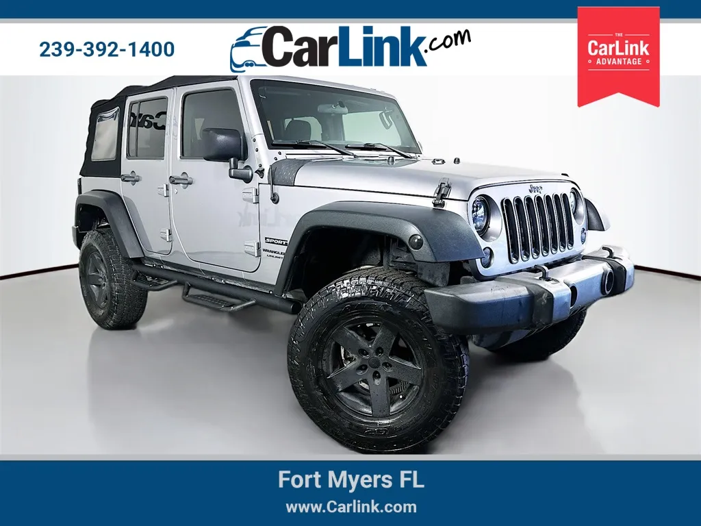 Silver 2018 Jeep Wrangler JK Unlimited Sport for sale in Fort Myers, FL
