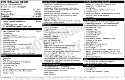 Photos of 2022 GMC Acadia SLE for sale in Columbus, NE at Gregg Young Chevrolet GMC of Columbus