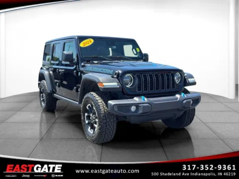 Black 2024 Jeep Wrangler Rubicon 4xe for sale in Indianapolis, IN