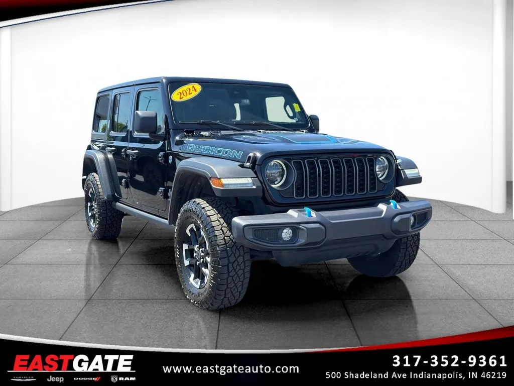 Black 2024 Jeep Wrangler Rubicon 4xe for sale in Indianapolis, IN