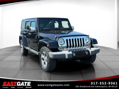 Black 2016 Jeep Wrangler Unlimited Sahara for sale in Indianapolis, IN