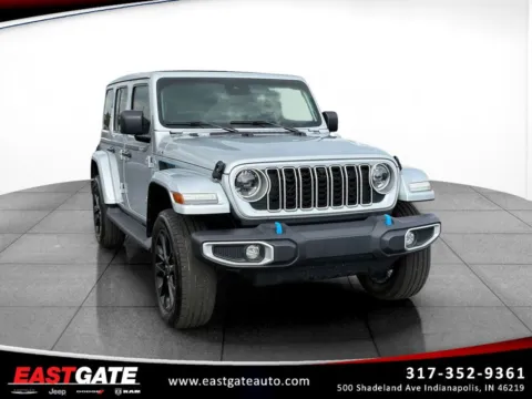Silver 2024 Jeep Wrangler Sahara 4xe for sale in Indianapolis, IN