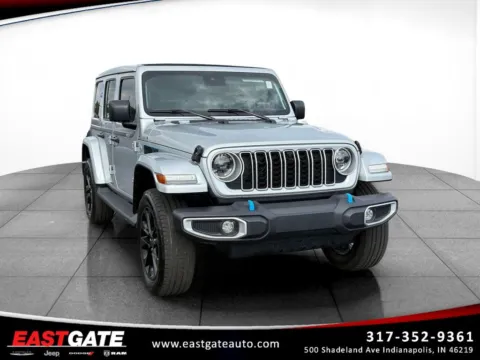 Silver 2024 Jeep Wrangler Sahara 4xe for sale in Indianapolis, IN