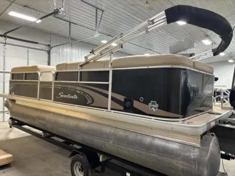 Another view of 2014 GODFREY SWEETWATER 2286 CRUISE 70HP BUNK TRAILER for sale in Fargo, ND at McLaughlin's RV and Marine