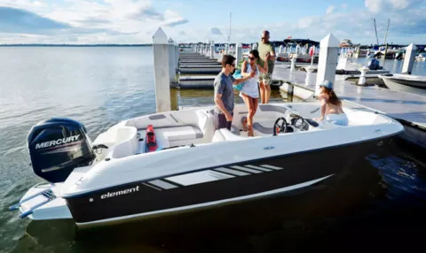 Blue 2025 BAYLINER ELEMENT E18 115HP TRAILER for sale in Fargo, ND