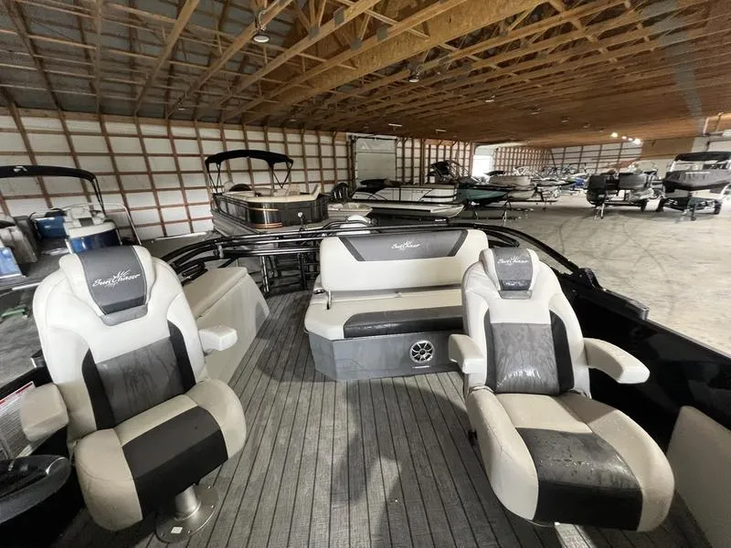 Black 2026 SUNCHASER GENEVA SPORT SPORT 23 SB DH TRIPLE 200HP BUNK TRAILER for sale in Fargo, ND