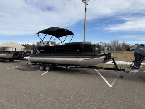 Black 2026 SUNCHASER GENEVA SPORT SPORT 25 SB DH TRIPLE 200HP BUNK TRAILER for sale in Fargo, ND