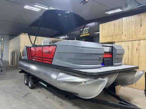 Another view of 2025 SUNCHASER LUCERNE SPORT 22 LR DH TRIPLE 150HP BUNK TRAILER DEMO for sale in Fargo, ND at McLaughlin's RV and Marine