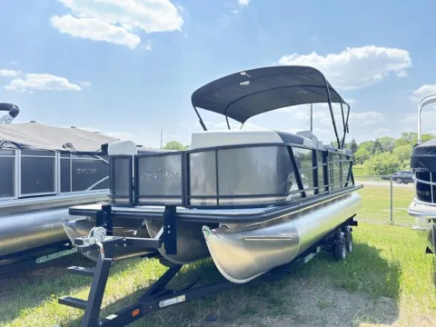 Another view of 2025 SUNCHASER GENEVA 22 LR DH PTS TRIPLE 150HP BUNK TRAILER for sale in Brainerd, MN at McLaughlin's RV & Marine - Brainerd