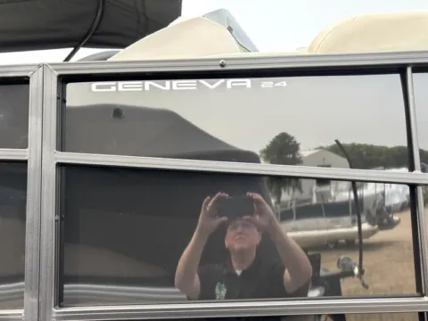 Another view of 2025 SUNCHASER GENEVA 24 LR DH 150HP BUNK TRAILER for sale in Fargo, ND at McLaughlin's RV and Marine