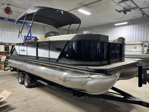 Black 2025 SUNCHASER ECLIPSE 23 SBX BAR TRIPLE 200HP BUNK TRAILER for sale in Fargo, ND