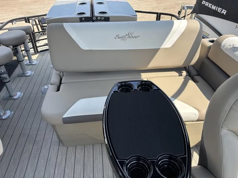 Black 2025 SUNCHASER ECLIPSE 23 SBX BAR DH TRIPLE 200HP BUNK TRAILER for sale in Fargo, ND