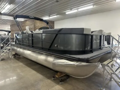 Photos of 2026 SUNCHASER GENEVA SPORT 23 LR DH TRIPLE 150HP BUNK TRAILER for sale in Brainerd, MN at McLaughlin's RV & Marine - Brainerd