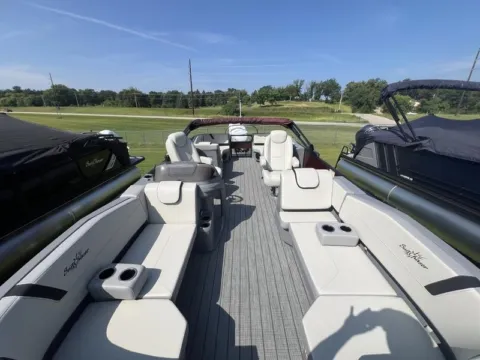 Photos of 2026 SUNCHASER LUCERNE SPORT 22 LR DH TRIPLE 150HP BUNK TRAILER for sale in Fargo, ND at McLaughlin's RV and Marine