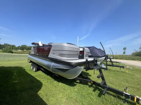 Another view of 2026 SUNCHASER LUCERNE SPORT 22 LR DH TRIPLE 150HP BUNK TRAILER for sale in Fargo, ND at McLaughlin's RV and Marine
