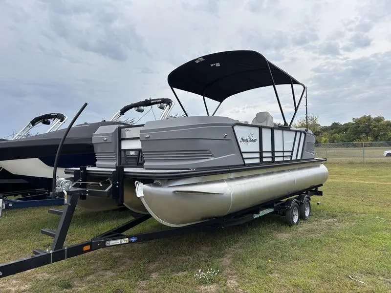 White 2026 SUNCHASER LUCERNE SPORT 22 LR DH TRIPLE 150HP BUNK TRAILER for sale in Fargo, ND
