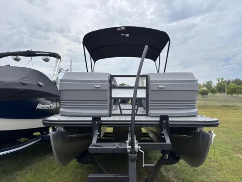 Another view of 2026 SUNCHASER LUCERNE SPORT 22 LR DH TRIPLE 150HP BUNK TRAILER for sale in Fargo, ND at McLaughlin's RV and Marine