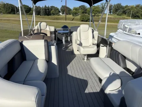 Photos of 2026 SYLVAN MIRAGE 820 LZ 90HP BUNK TRAILER for sale in Fargo, ND at McLaughlin's RV and Marine