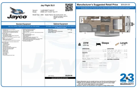 Another view of 2026 JAYCO JAY FLIGHT SLX 250BH SE for sale in Fargo, ND at McLaughlin's RV and Marine